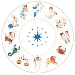 12星座 ホロスコープ　水彩 イラスト © tada