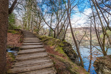 Touristic wooden pathway