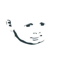 Portrait of pretty little boy. Emotions of happiness