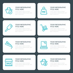 Flat shopping, beauty and cosmetics infographic timeline template for presentations, advertising, annual reports