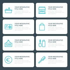 Flat shopping, beauty and cosmetics infographic timeline template for presentations, advertising, annual reports