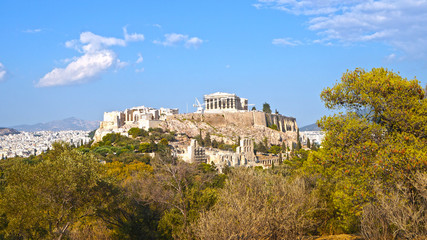 Fototapeta na wymiar Acropolis from Hill of the Muses