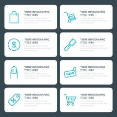 Fototapeta premium Flat shopping, beauty and cosmetics infographic timeline template for presentations, advertising, annual reports