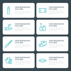 Flat shopping, beauty and cosmetics infographic timeline template for presentations, advertising, annual reports