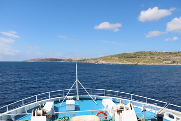 Ferry to Mgarr port at Gozo Island Malta at Mediterranean Sea