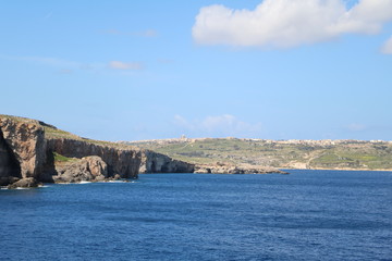 Fototapeta na wymiar Ferry trip to Comino and Gozo island of Malta, Mediterranean Sea