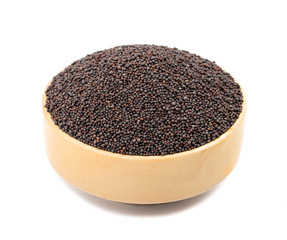 Brown Mustard Seeds Also Know as Rai Spice isolated on White Background