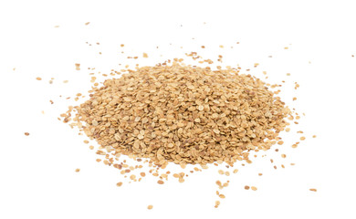 Split Roasted Coriander Seeds also know as Dhana Dal or Sukh Mukh isolated on White Background