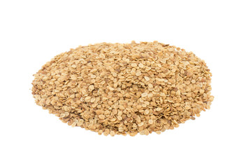 Split Roasted Coriander Seeds also know as Dhana Dal or Sukh Mukh isolated on White Background