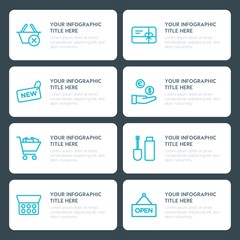 Fototapeta premium Flat shopping, beauty and cosmetics infographic timeline template for presentations, advertising, annual reports