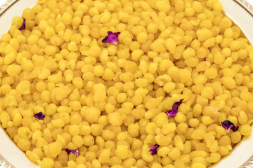 Indian Traditional Sweet Boondi or Bundi is a Popular Delicious Dish Made of Chickpea Flour