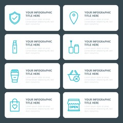 Flat shopping, beauty and cosmetics infographic timeline template for presentations, advertising, annual reports