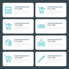 Flat shopping, beauty and cosmetics infographic timeline template for presentations, advertising, annual reports