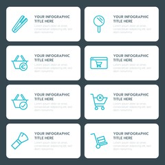 Flat shopping, beauty and cosmetics infographic timeline template for presentations, advertising, annual reports