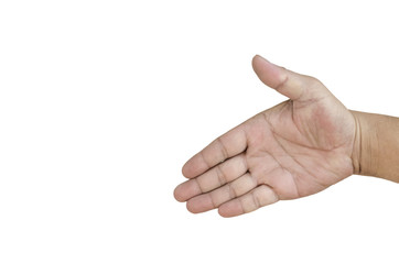 Man hand isolated on white background, clipping path