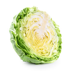 Sliced cabbage isolated on white background. © vitals