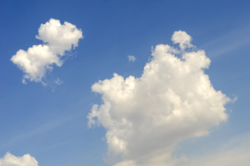 Blue sky with beautiful white clouds.