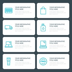 Flat shopping, beauty and cosmetics infographic timeline template for presentations, advertising, annual reports