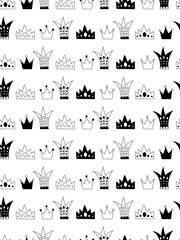 Scandinavian style abstract seamless pattern with crowns.