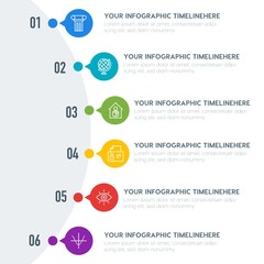 Flat charts, bookmarks, education infographic timeline template with 7 options for presentations, advertising, annual reports