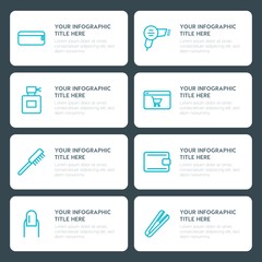 Fototapeta premium Flat shopping, beauty and cosmetics infographic timeline template for presentations, advertising, annual reports