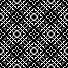 Black and White Seamless Ethnic Pattern. Tribal