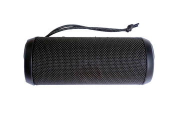 Loudspeaker bluetooth black on white background.
