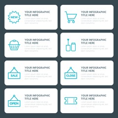 Flat shopping, beauty and cosmetics infographic timeline template for presentations, advertising, annual reports