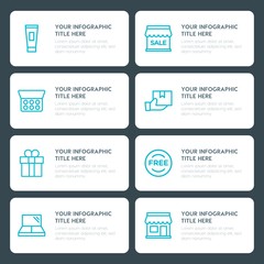 Flat shopping, beauty and cosmetics infographic timeline template for presentations, advertising, annual reports