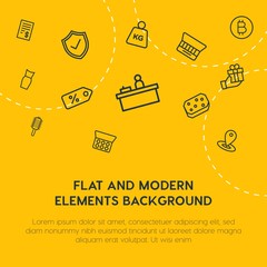 Fototapeta na wymiar clothes, shopping, beauty and cosmetics outline vector icons and elements background concept on yellow background.Multipurpose use on websites, presentations, brochures and more