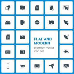 Obraz premium Modern Simple Set of folder, cursors, files, email Vector fill Icons. Contains such Icons as white, folder, system, file, document, box and more on dark background. Fully Editable. Pixel Perfect