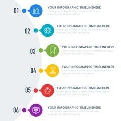 Flat charts, bookmarks, education infographic timeline template with 7 options for presentations, advertising, annual reports
