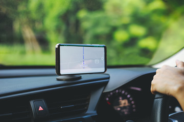 smart phone on magnet car mount phone holder Gps