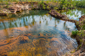 The scenery view of Mananggaymi (Scout Camp) camping area in East Arnhem Land, Northern territory state of Australia.