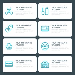 Flat shopping, beauty and cosmetics infographic timeline template for presentations, advertising, annual reports