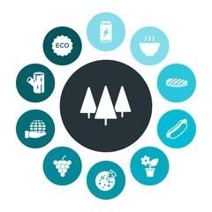 food, nature, drinks Infographic Colorful fill Icons Set. Contains such Icons as room,  world,  mustard,  container, eco,  landscape,  panel,  texture, food and more. Fully Editable. Pixel Perfect