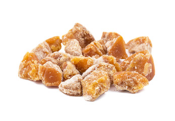 Group of jaggery also Know as Gur, Goor or Gud isolated on White Background