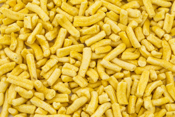 Indian Spicy Namkeen Food Ghatiya also know as Ganthiya or Gathiya  are deep fried snack made from chickpea flour. They are a popular teatime snack in Gujarat