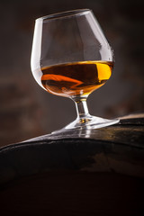 Brandy on a barrel