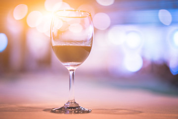 glass of expensive wine at a luxurious dinner.