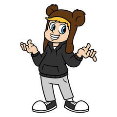 Cartoon Male With Bear Hat