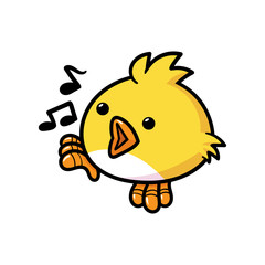 Cartoon Singing Bird