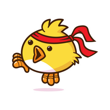 Cartoon Karate Bird