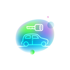 Car rent neon icon