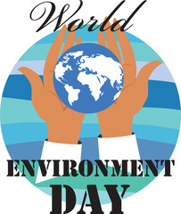 world environment day. vector illustration with hands