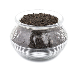 Aromatic Black Tea Loose or Dried Tea Leaves isolated on White Background