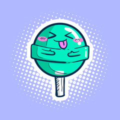 cute lollipop vector cartoon