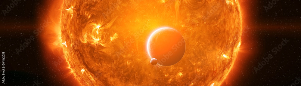 Wall mural exploding close to planet earth 3d rendering elements of this image furnished by nasa