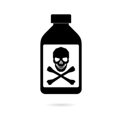 Old drug bottle, Deadly poison in bottle icon