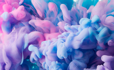 Color drop in water. Abstract background
